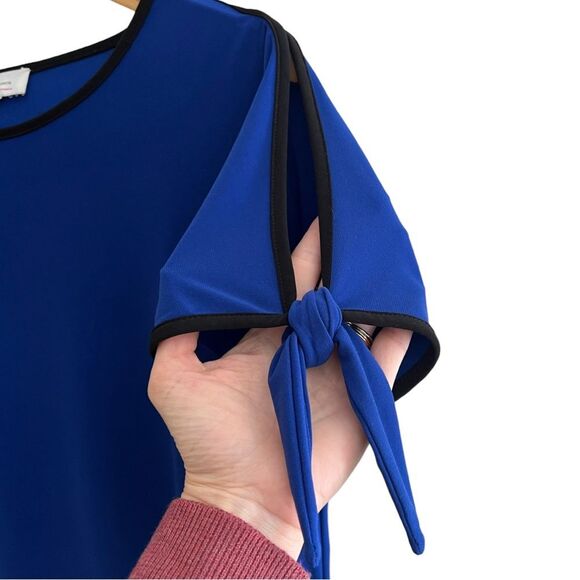 Two by Vince Camuto Ladies' Tie Sleeve Top (Goddess Blue/Black) Sz XS - Picture 4 of 11